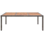 Garden Table Grey 200x150x74 cm Poly Rattan and Acacia Wood