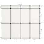 12-Panel Folding Exhibition Display Wall 242X200 Cm White