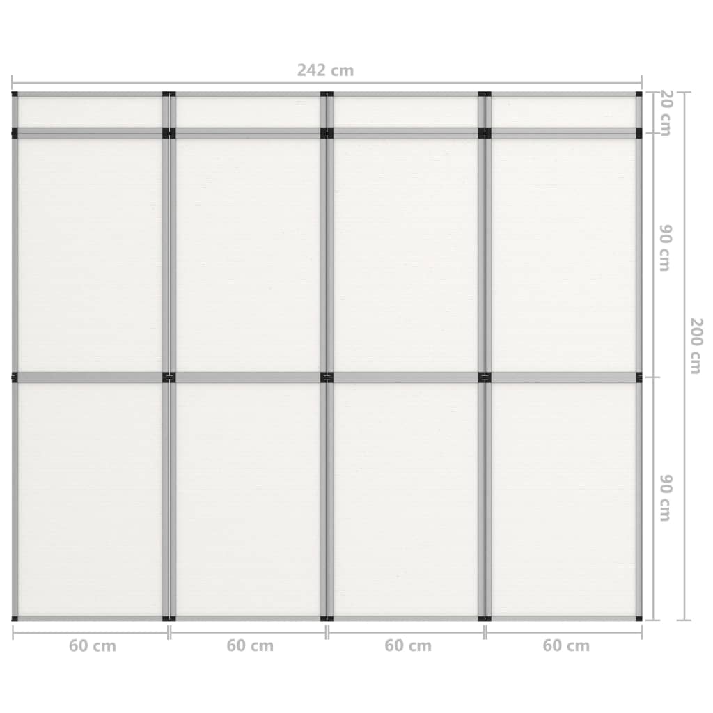 12-Panel Folding Exhibition Display Wall 242X200 Cm White