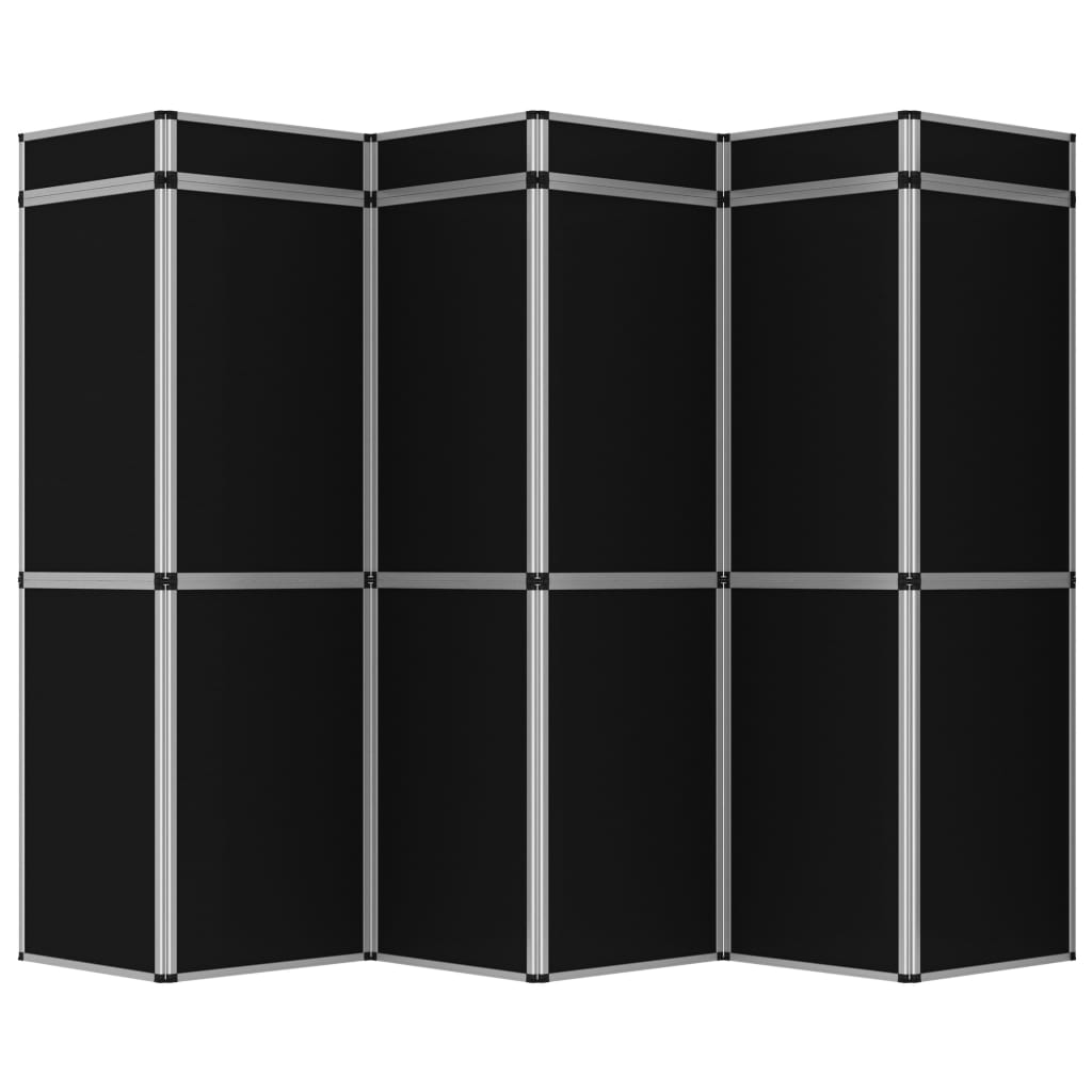 18-Panel Folding Exhibition Display Wall 362X200 Cm Black