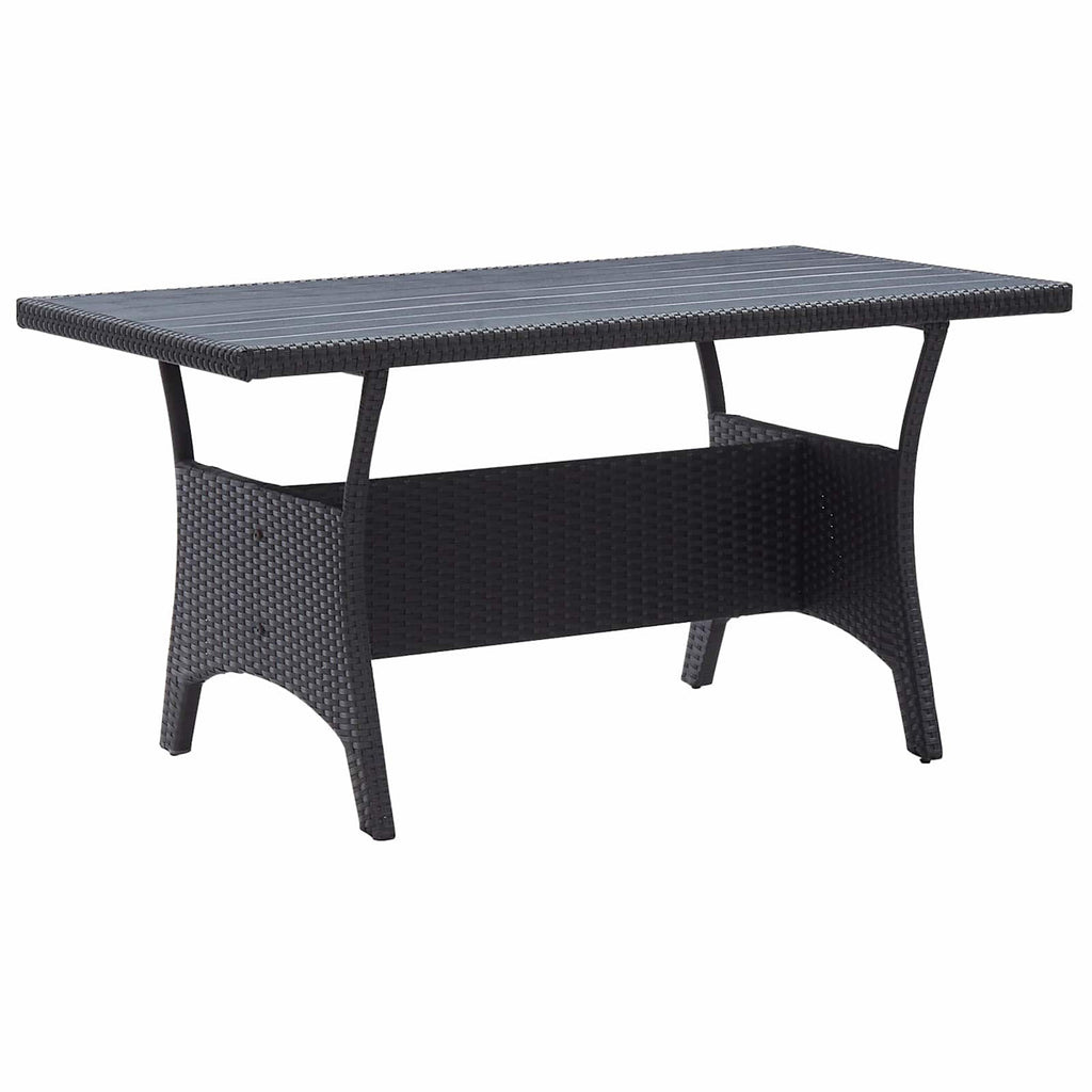 Outdoor Furniture Sets Black Poly Rattan