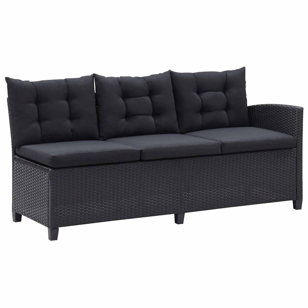 Outdoor Furniture Sets Black Poly Rattan