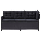 Outdoor Furniture Sets Black Poly Rattan