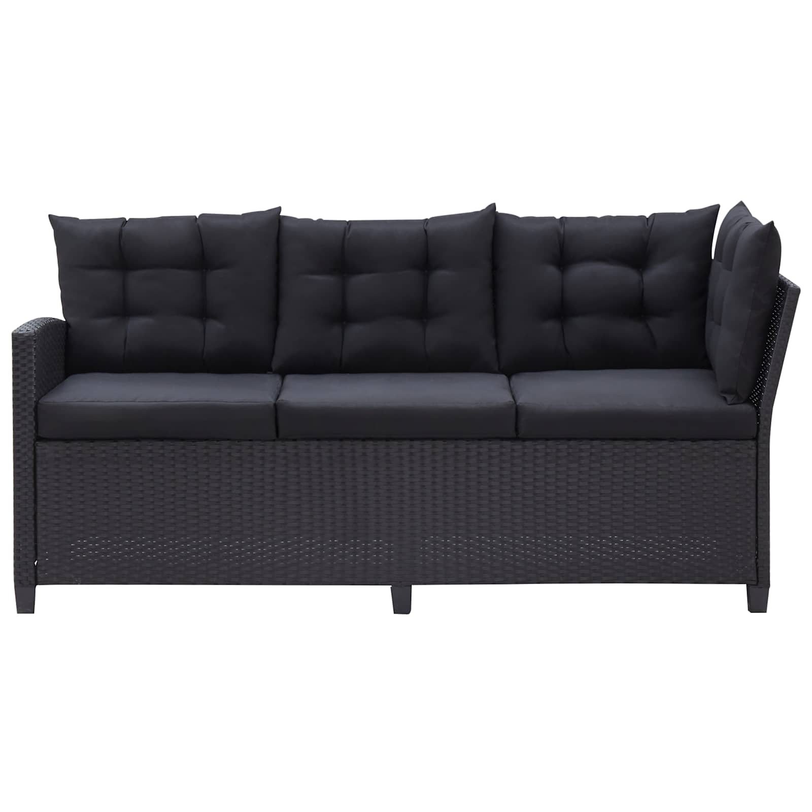 Outdoor Furniture Sets Black Poly Rattan