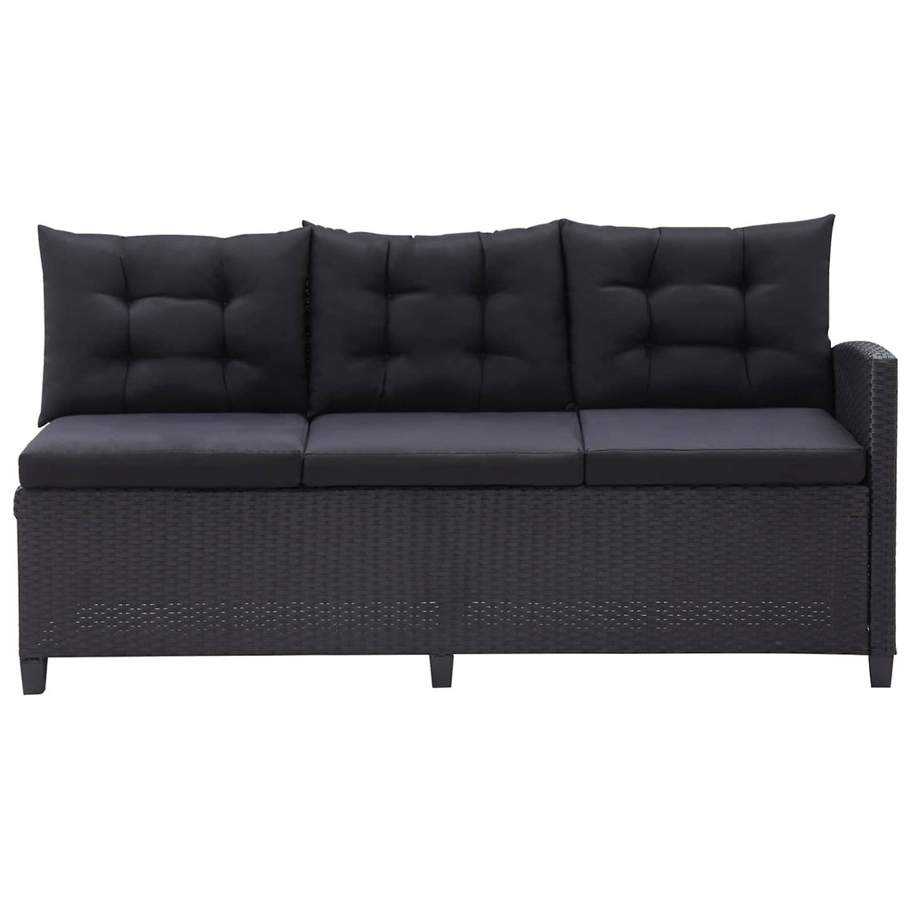 Outdoor Furniture Sets Black Poly Rattan