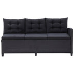 Outdoor Furniture Sets Black Poly Rattan