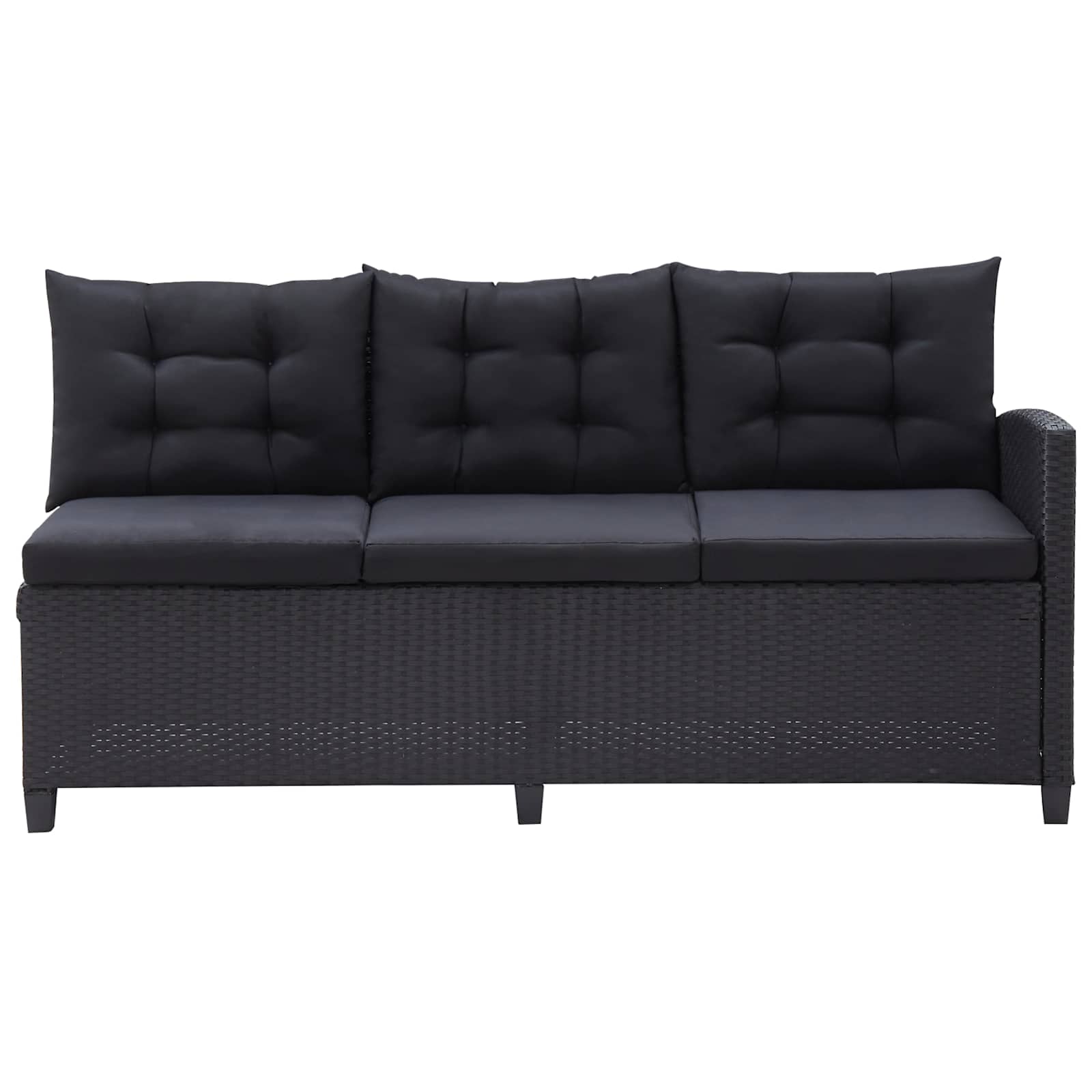 Outdoor Furniture Sets Black Poly Rattan