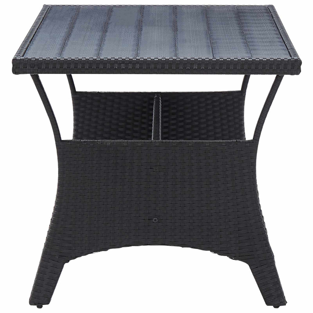 Outdoor Furniture Sets Black Poly Rattan