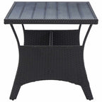 Outdoor Furniture Sets Black Poly Rattan