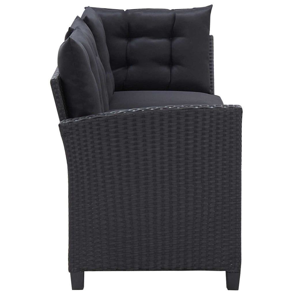Outdoor Furniture Sets Black Poly Rattan