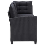 Outdoor Furniture Sets Black Poly Rattan