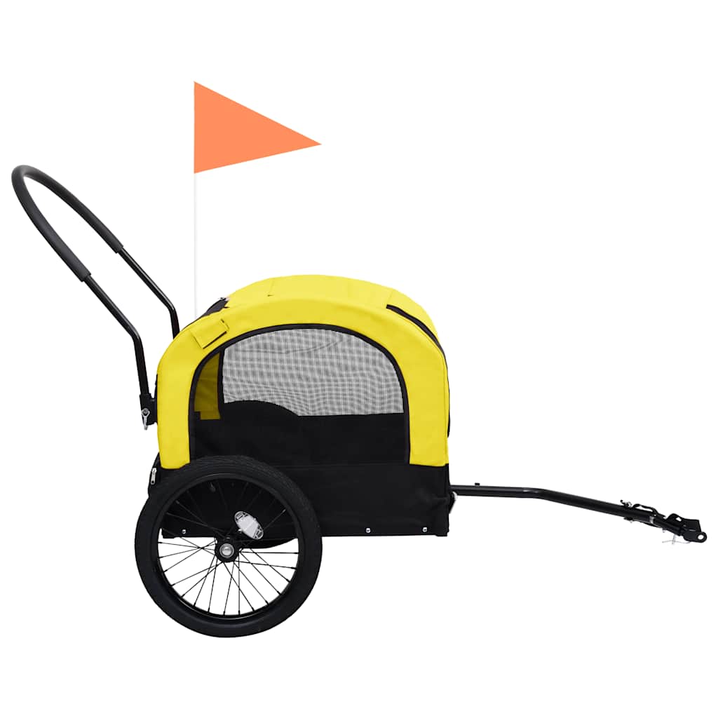 2-in-1 Pet Bike Trailer & Jogging Stroller Yellow and Black