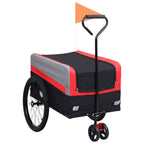 2-In-1 Xxl Pet Bike Trailer & Trolley Grey And Black