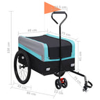 2-In-1 Xxl Pet Bike Trailer & Trolley Grey And Black