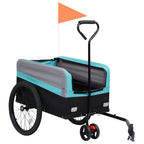 2-In-1 Xxl Pet Bike Trailer & Trolley Grey And Black