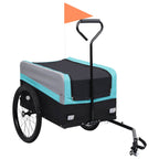 2-In-1 Xxl Pet Bike Trailer & Trolley Grey And Black