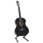12 Piece Classical Guitar Beginner Set Black 4/4 39"