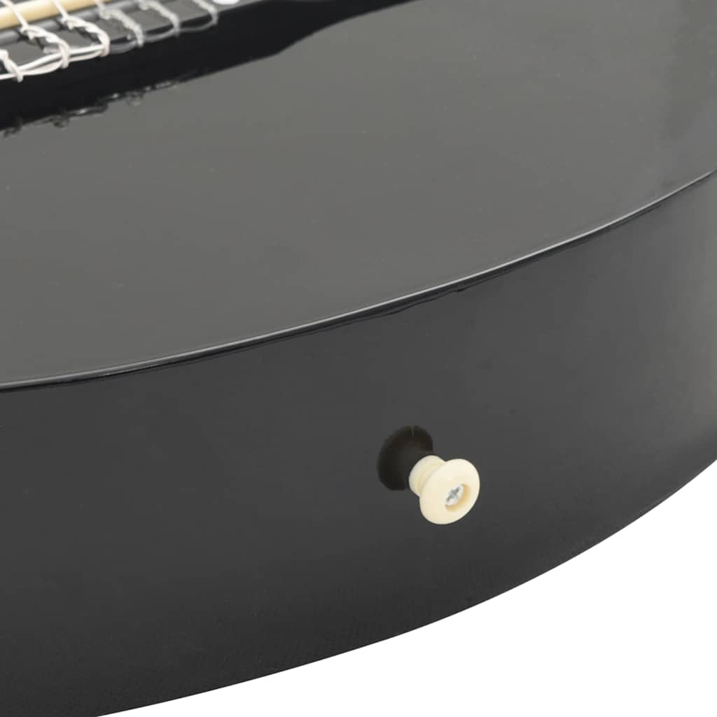 12 Piece Western Classical Guitar Set with 6 Strings Black 38"