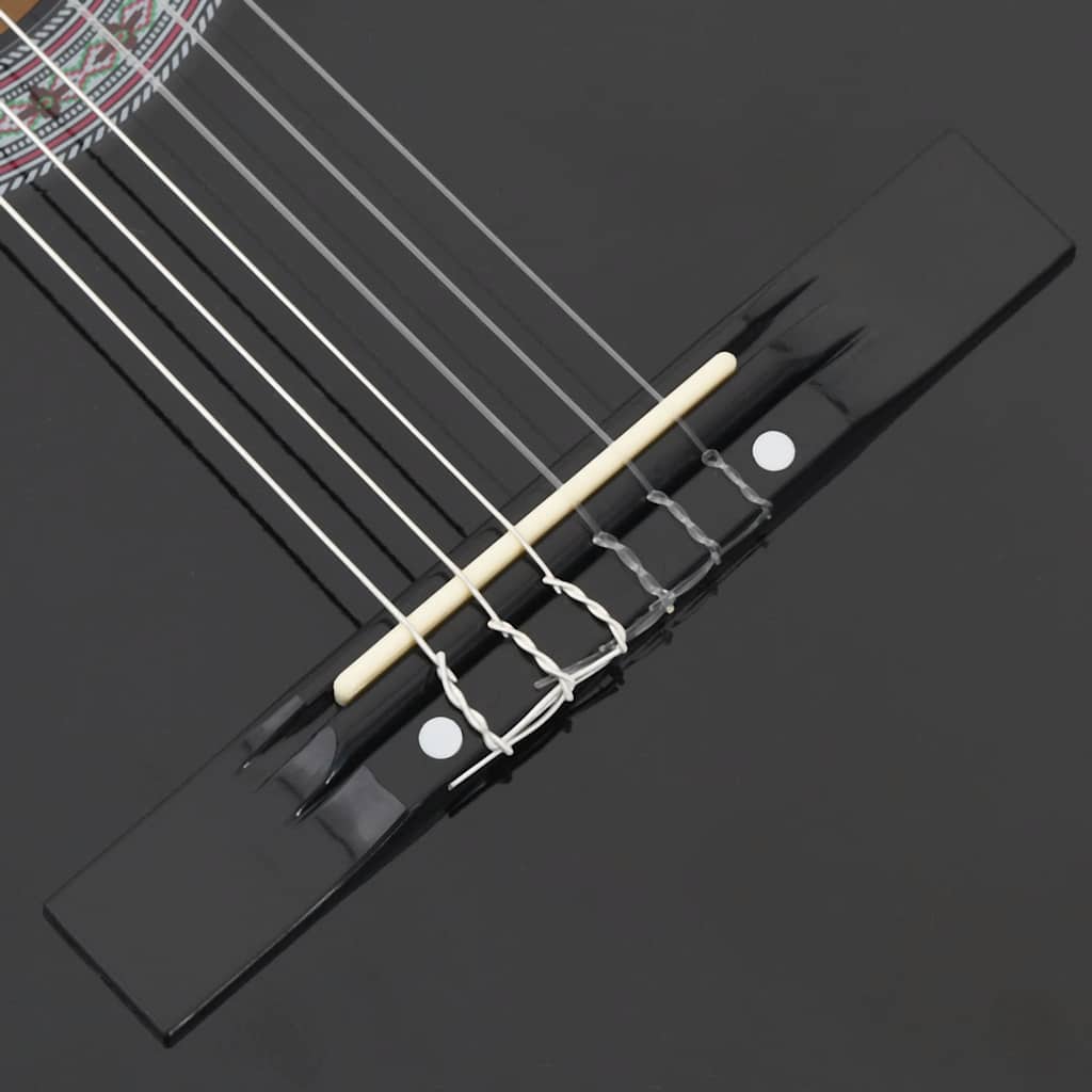 12 Piece Western Classical Guitar Set with 6 Strings Black 38"