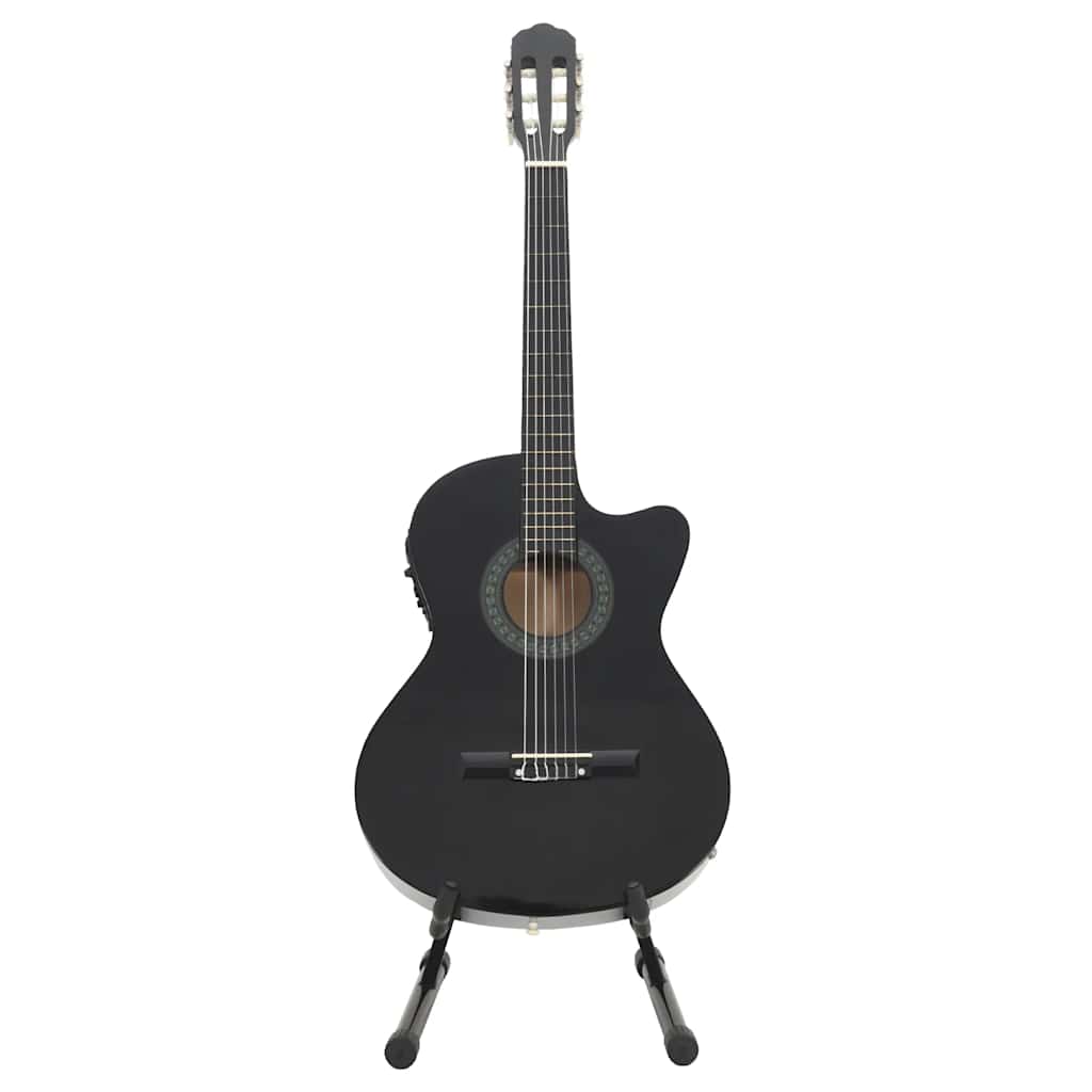 12 Piece Western Guitar Set with Equalizer and 6 Strings Black