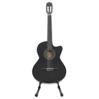12 Piece Western Guitar Set with Equalizer and 6 Strings Black