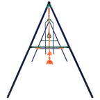 Swing Set with Gymnastic Rings and 4 Seats Steel