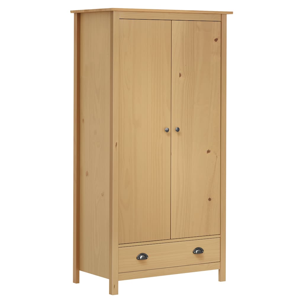 2-Door Wardrobe Hill White 89X50X170 Cm Solid Pine Wood