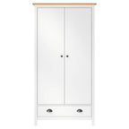 2-Door Wardrobe Hill White 89X50X170 Cm Solid Pine Wood