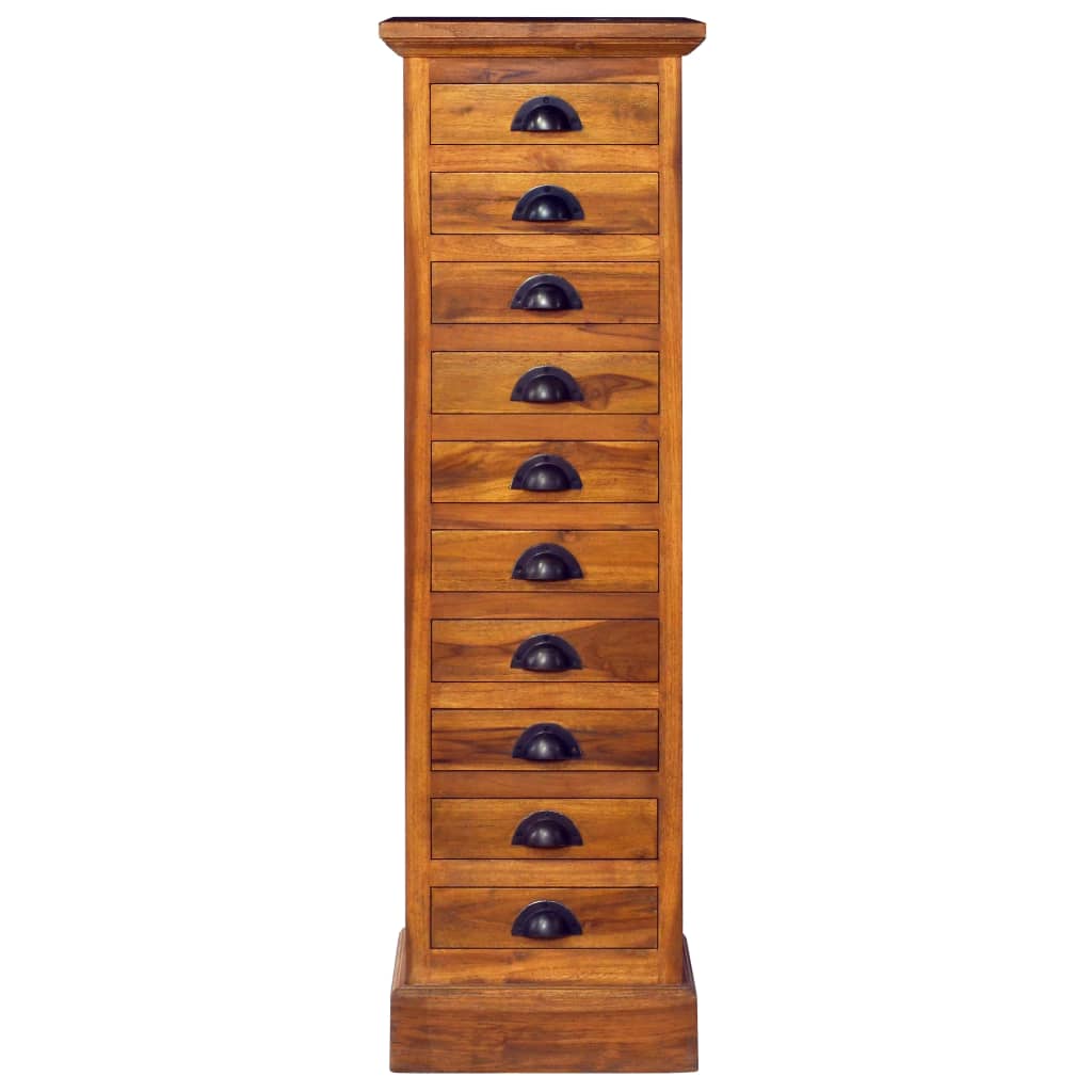 10-Drawer Cabinet Solid Teak Wood
