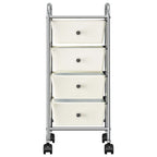 4-Drawer Mobile Storage Trolley White Plastic