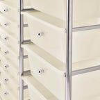 XXL 15-Drawer Mobile Storage Trolley White Plastic