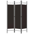 3-Panel Room Divider Brown 120x180 cm