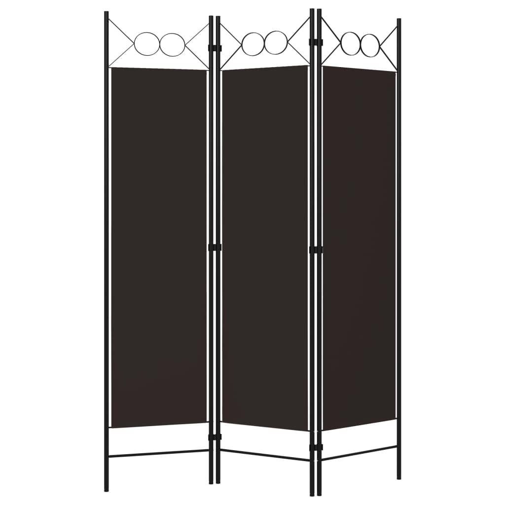 3-Panel Room Divider Brown 120x180 cm