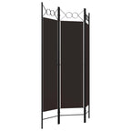 3-Panel Room Divider Brown 120x180 cm