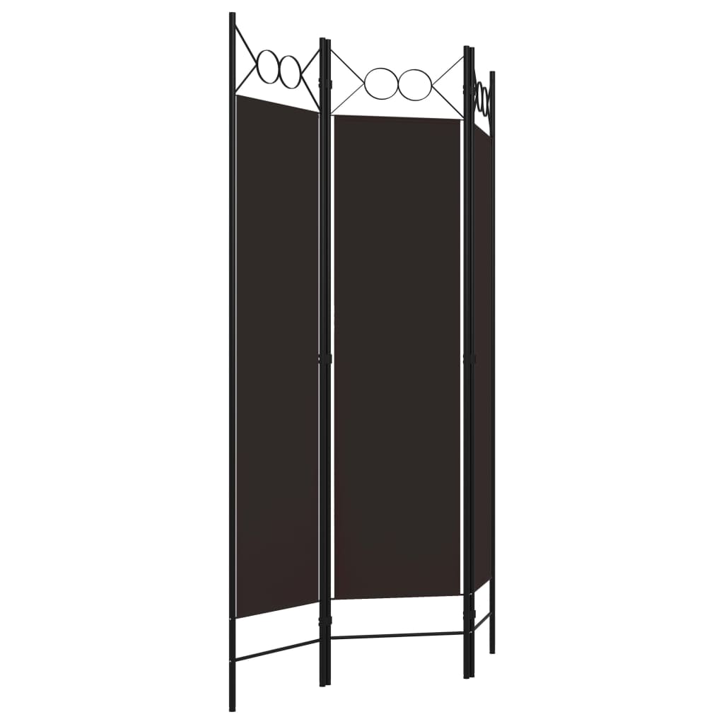 3-Panel Room Divider Brown 120x180 cm