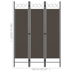 3-Panel Room Divider Anthracite 120x180 cm