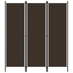 3-Panel Room Divider Brown 150x180 cm