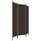 3-Panel Room Divider Brown 150x180 cm