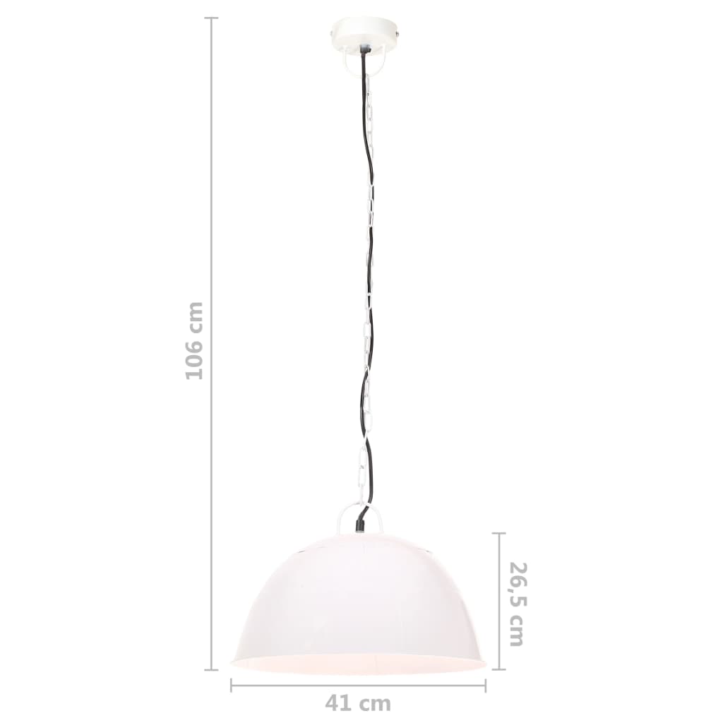 Industrial Vintage Hanging Lamp 25 W White Round 41 cm E27
