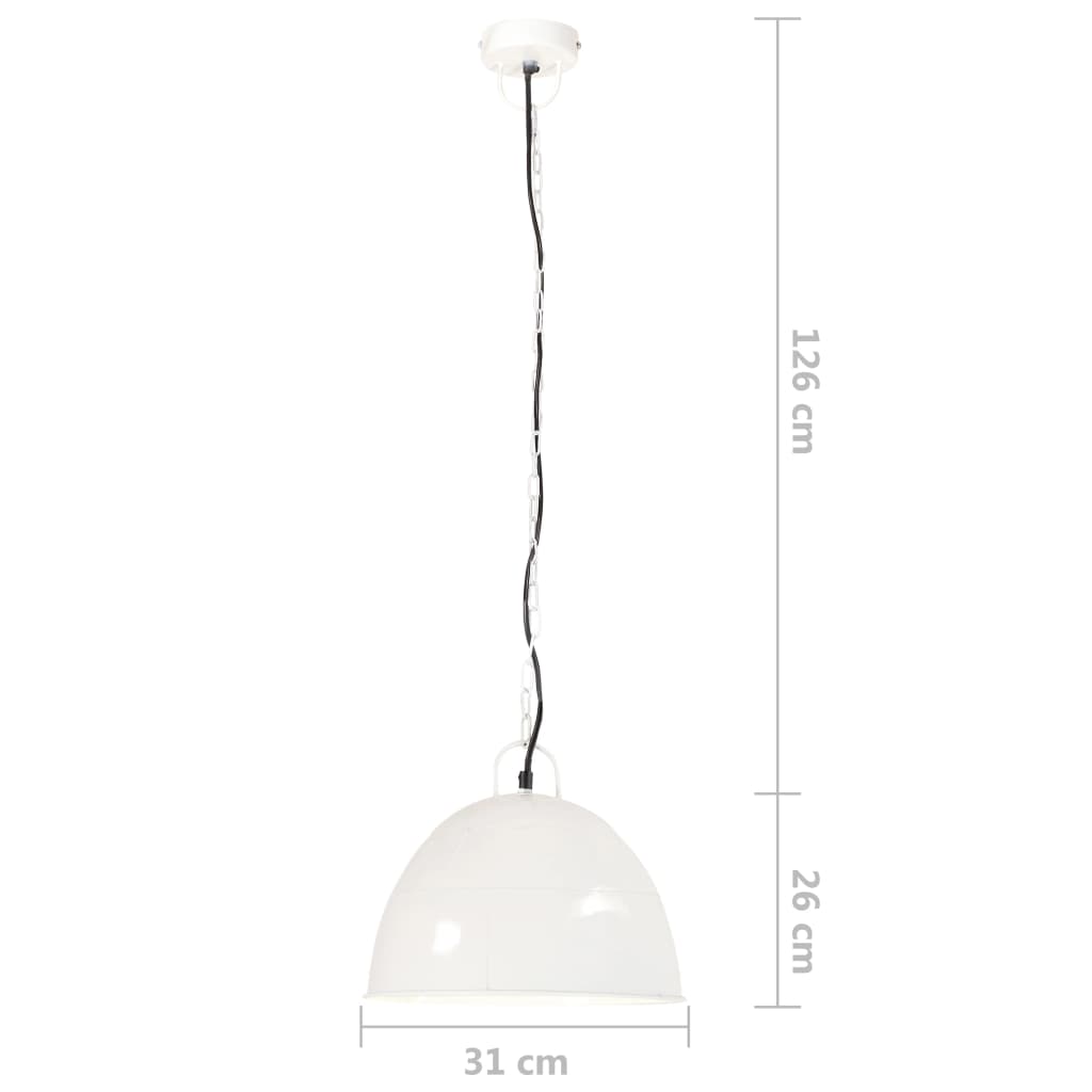 Industrial Vintage Hanging Lamp 25 W White Round 31 cm E27