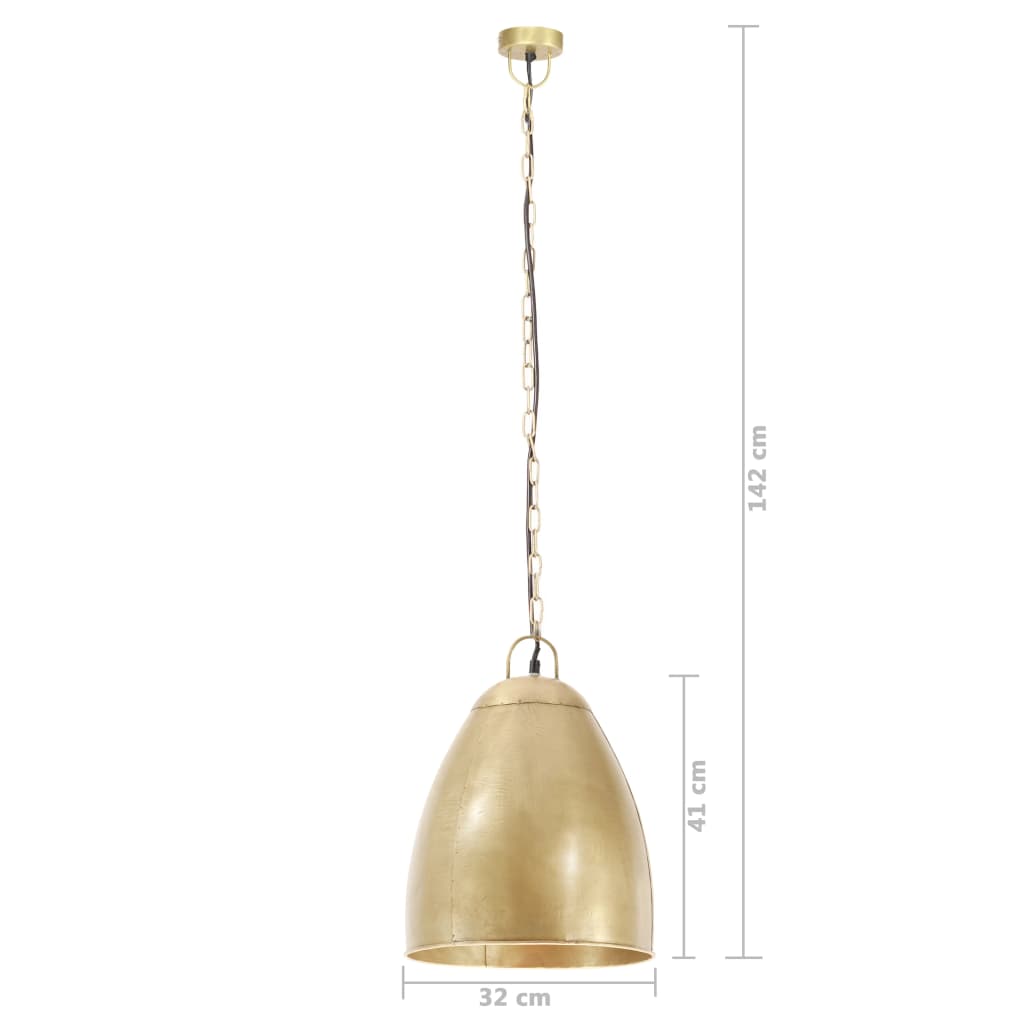 Industrial Hanging Lamp 25 W Brass Round 32 cm E27