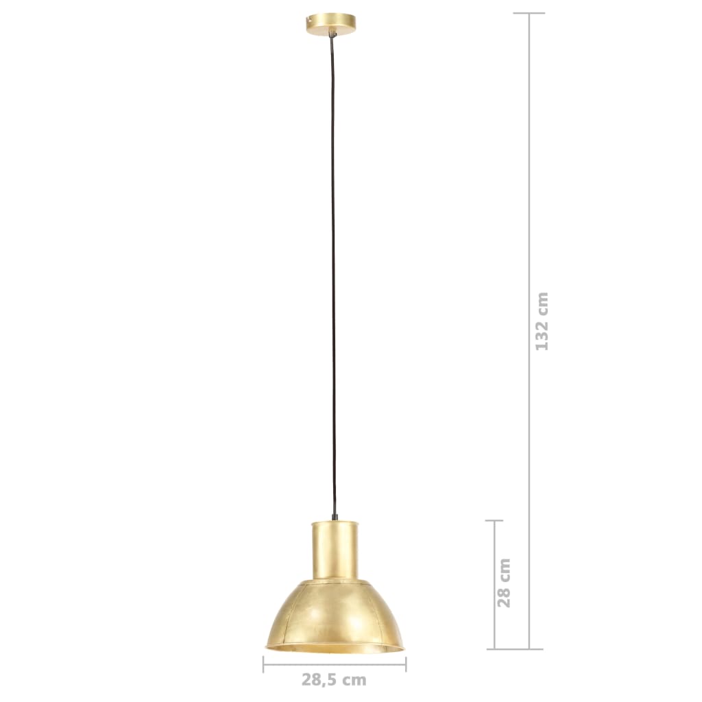 Hanging Lamp 25 W Brass Round 28.5 cm E27