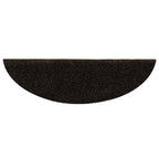 Stair Mats Self-adhesive 15 pcs 56x17x3 cm Dark Brown Half Round