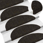 Stair Mats Self-adhesive 15 pcs 56x17x3 cm Dark Brown Half Round