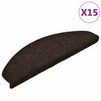 Stair Mats Self-adhesive 15 pcs 65x21x4 cm Dark Brown Half Round Large