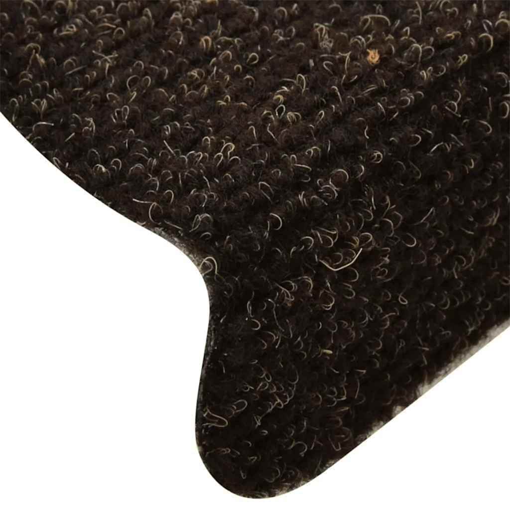 Stair Mats Self-adhesive 15 pcs 65x21x4 cm Dark Brown Half Round Large