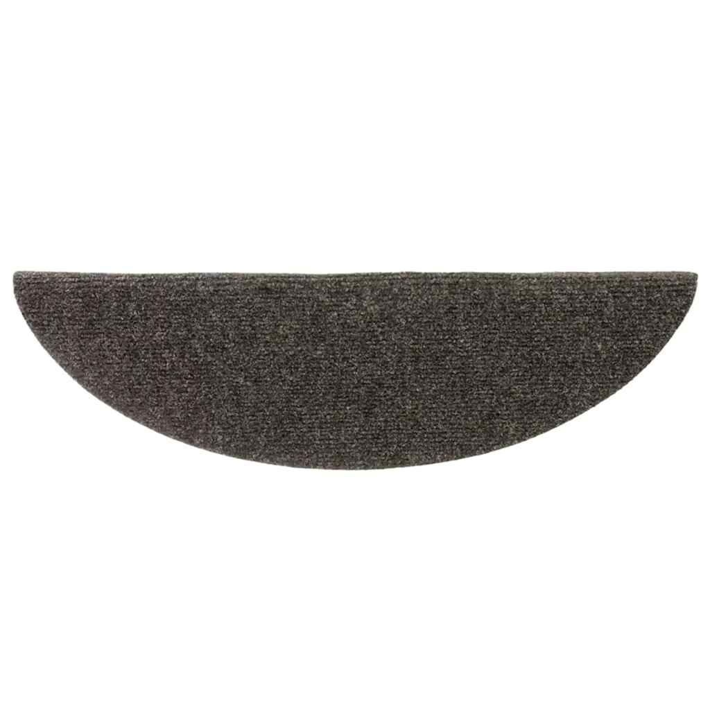 Stair Mats Self-adhesive 15 pcs 56x17x3 cm Anthracite Half Round