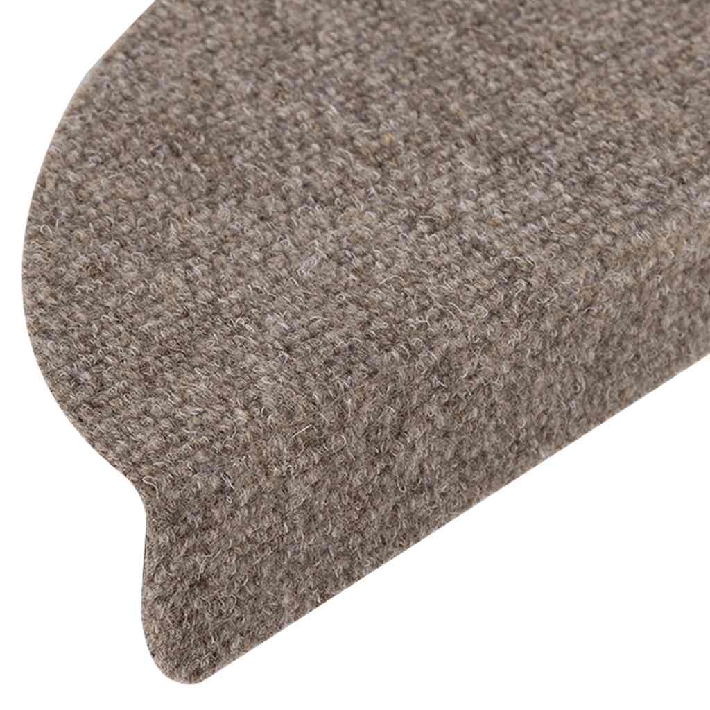Stair Mats Self-adhesive 15 pcs 56x17x3 cm Beige Half Round