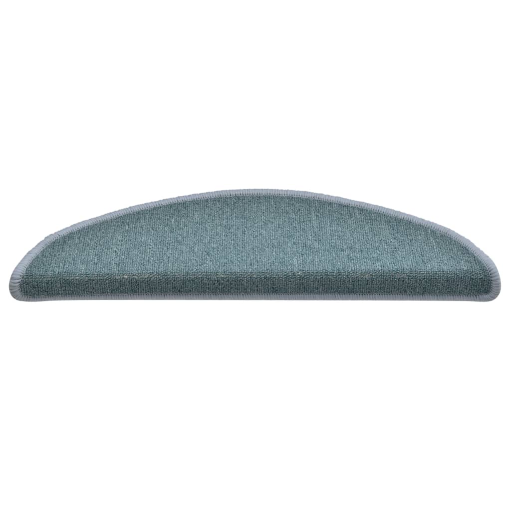 Stair Mats 15 pcs 56x17x3 cm Sea Blue Half Round