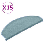 Stair Mats 15 pcs 65x24x4 cm Sea Blue Half Round Large